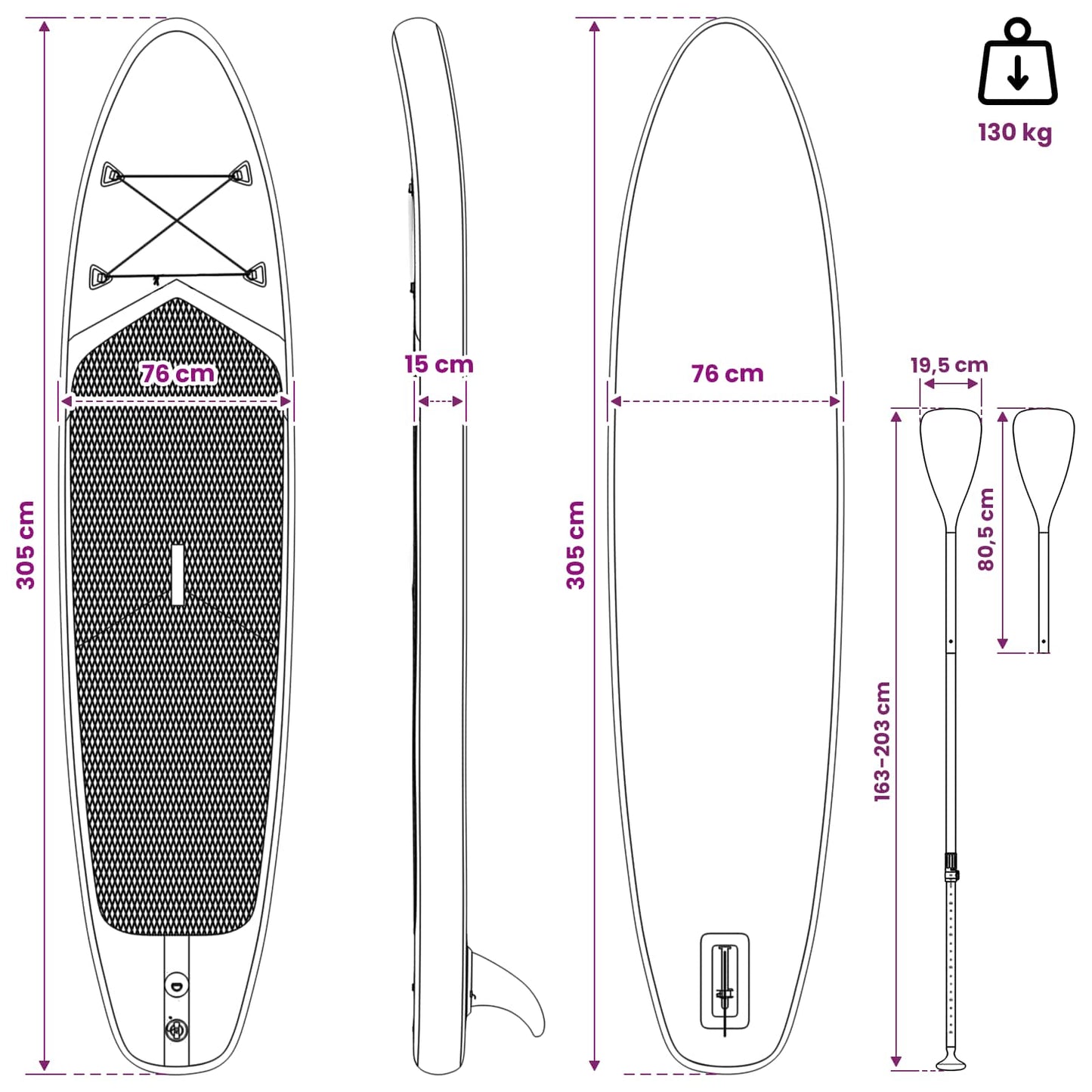 Sup Board Mit Sitz 2-In-1 Triton 305 X 76 X 15 Cm Blau Für