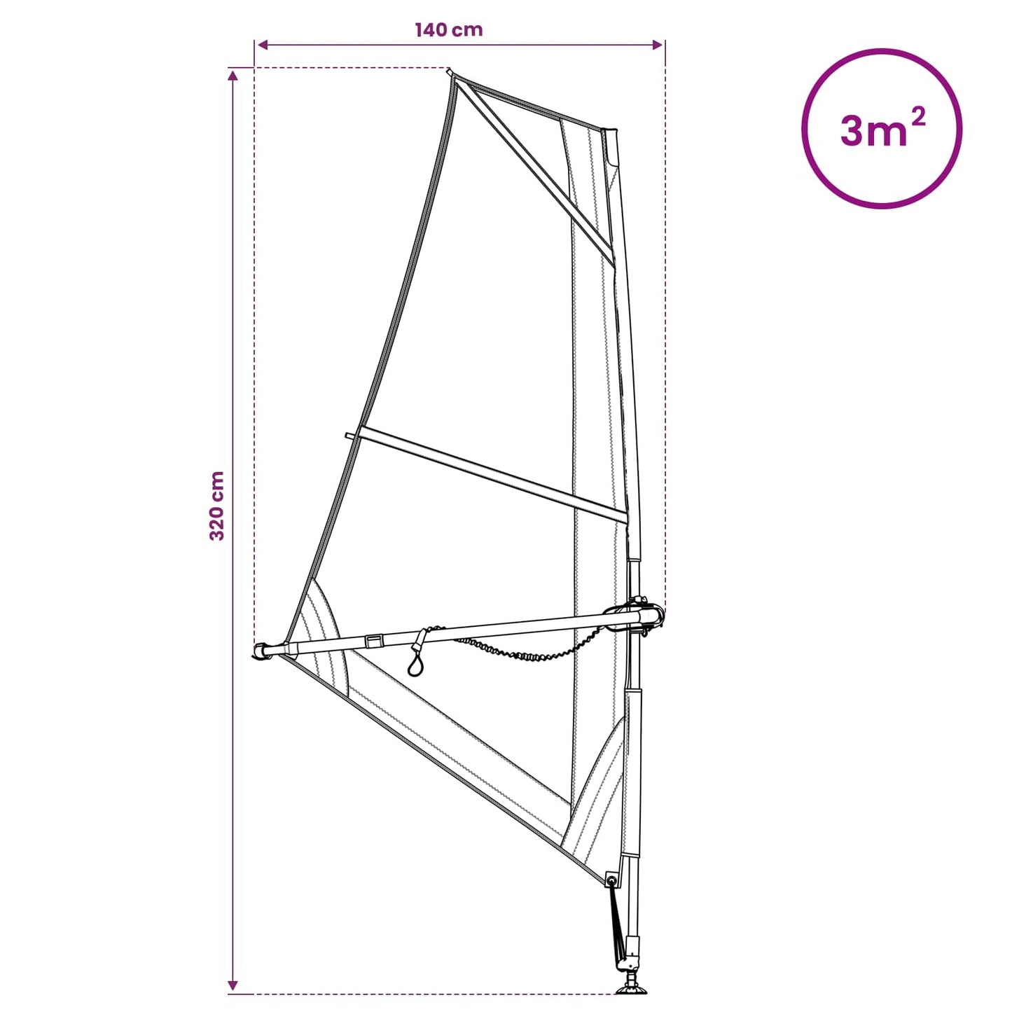 Aufblasbares Sup-Board Mit Segel Scylla 330 X 76 X 15 Cm Blau