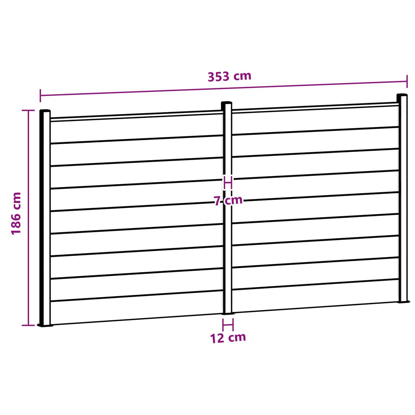 Zaunset 2 Pcs 353 X 186 Cm Wpc Und Aluminium Braun