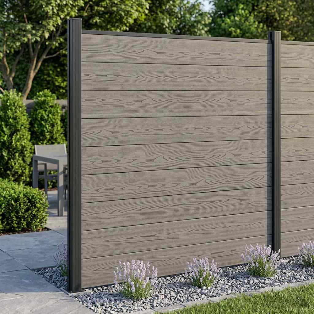 Wpc Zaun-Set 1 Quadrat + 1 Schräge 273X186 Cm Grau
