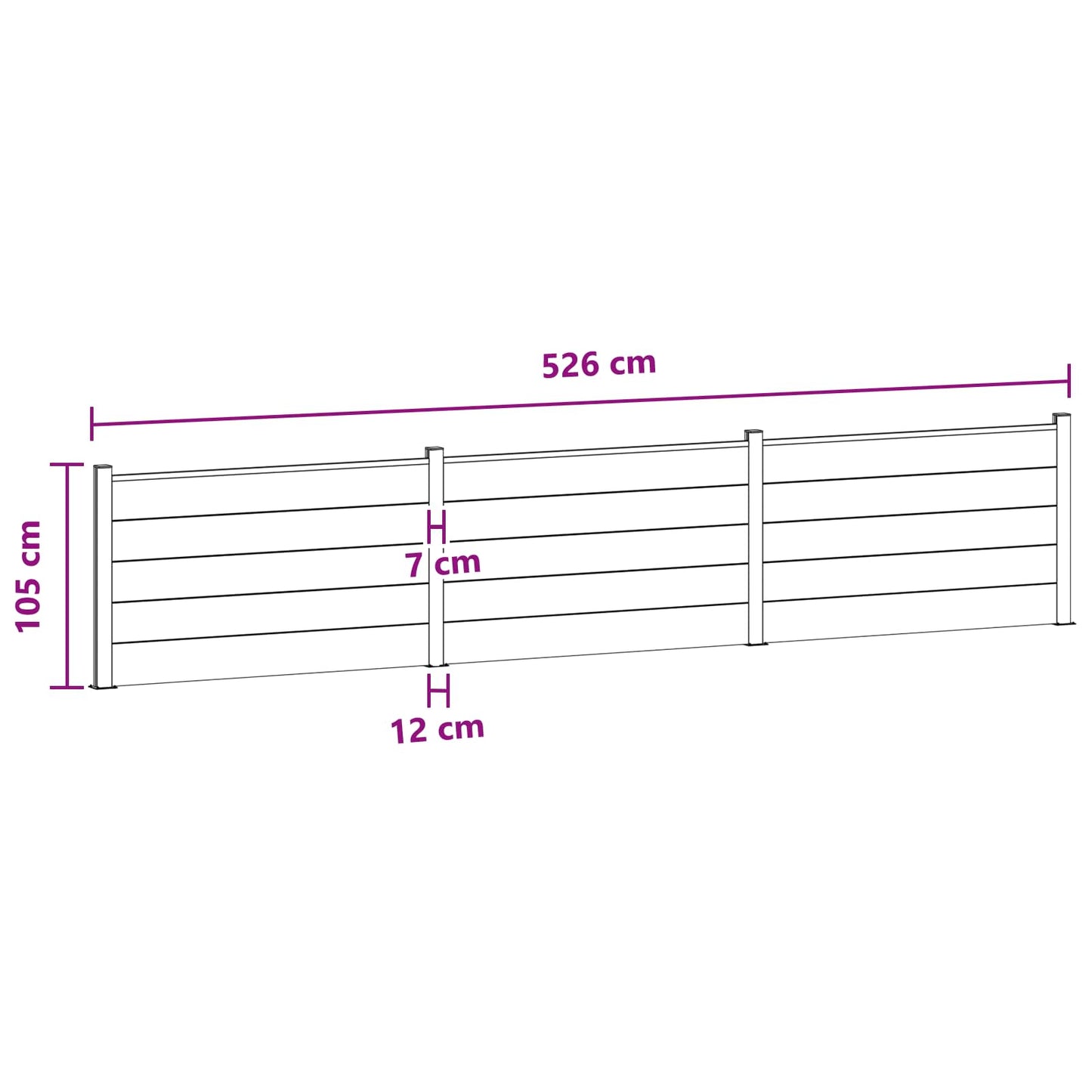 Zaunelement 3 Pcs Wpc Und Aluminium