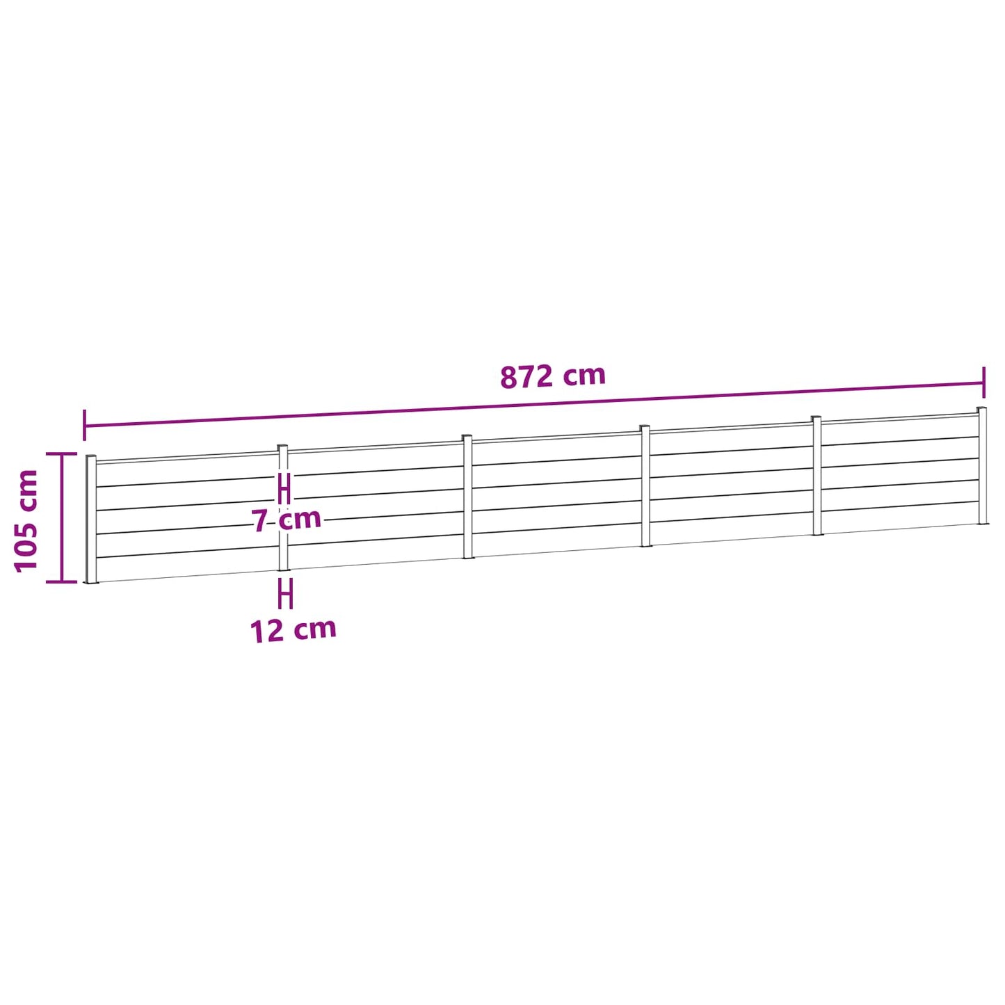 Zaunelement 5 Pcs Wpc Und Aluminium