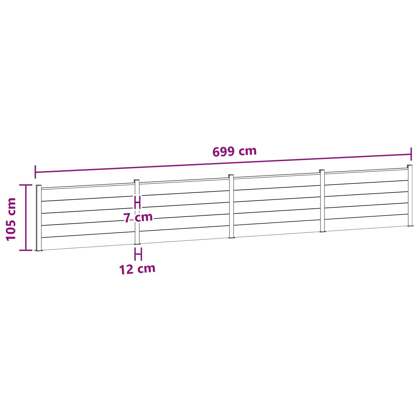 Zaunelement 4 Pcs Wpc Und Aluminium