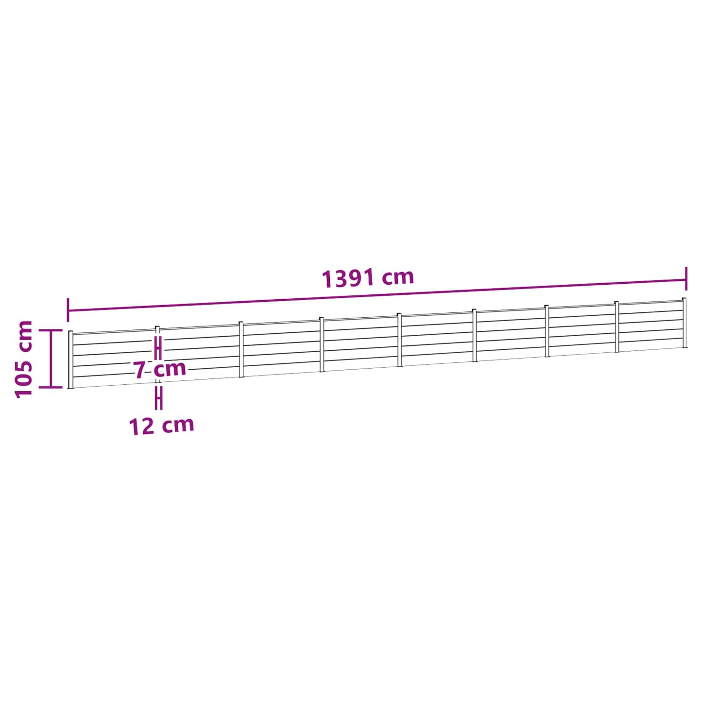 Zaunelement 8 Pcs Wpc Und Aluminium