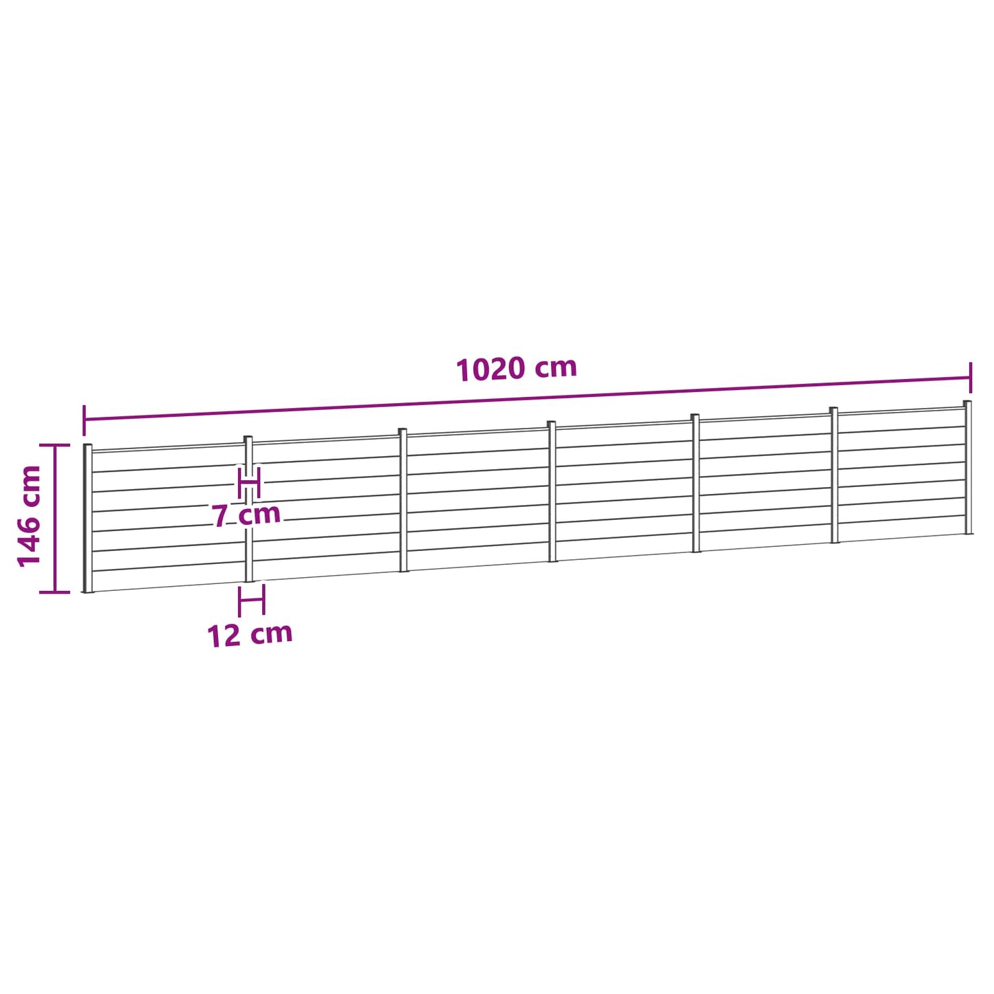 Zaunelement 6 Pcs Wpc Und Aluminium