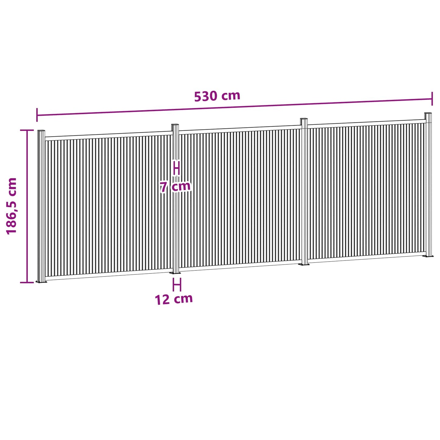 Zaunelement 3 Pcs Wpc Und Aluminium