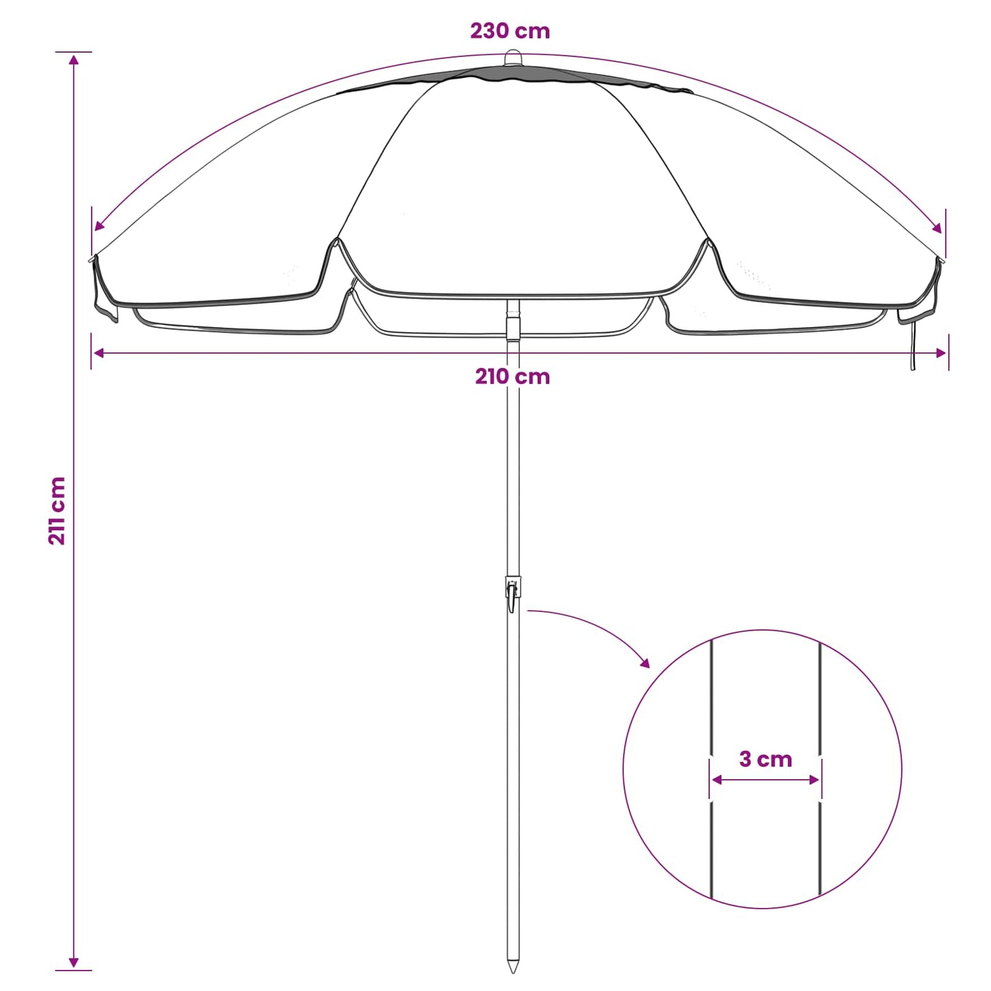 Garten-Sonnenschirm 170T Polyester