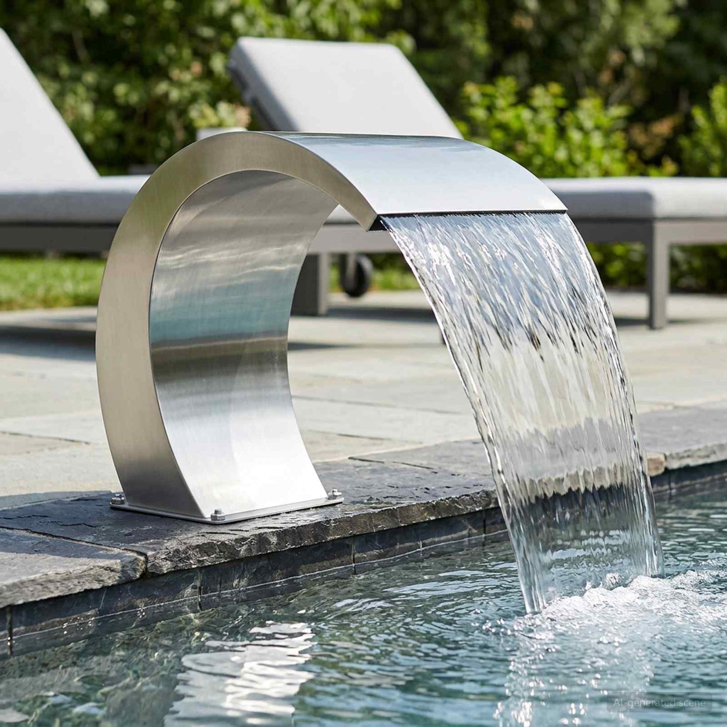 Pool-Wasserfall S Edelstahl 30X60X45 Cm