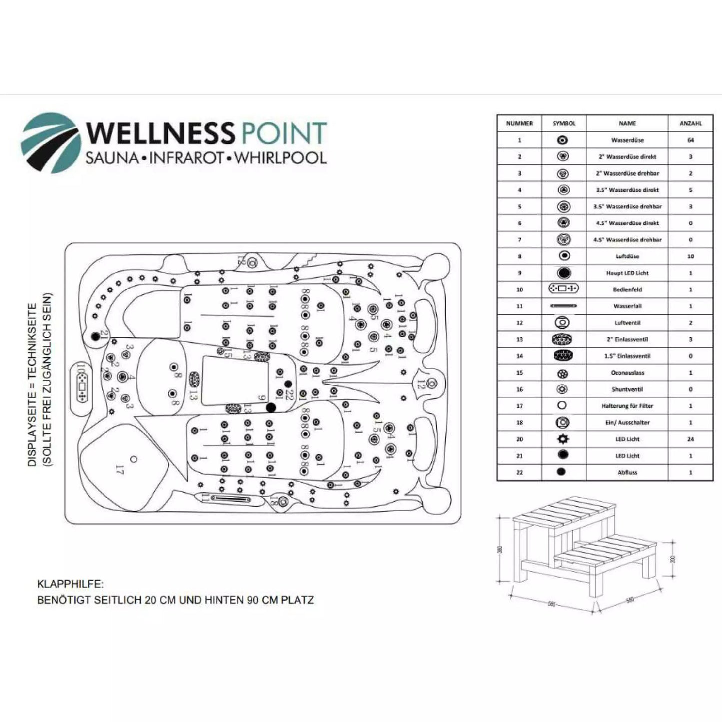 American Outdoor-Whirlpool Modena Sterling Silver / Grey 220x156 cm