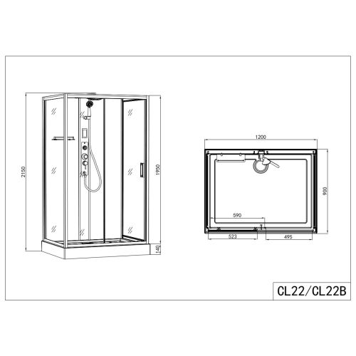 Sanotechnik Duschkabine Komplettduschkabine BOSTON 90x20x215cm Quickline