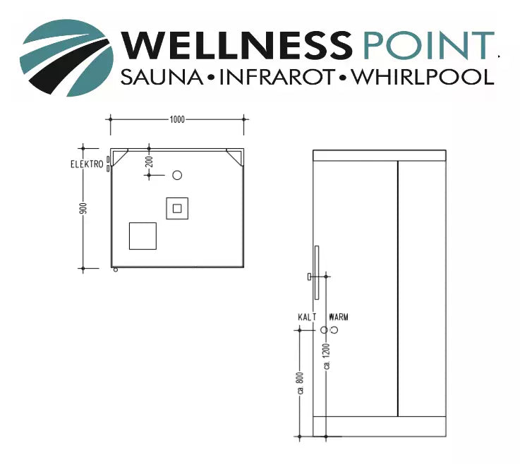 Dampfdusche Colorado inkl. Infrarotsauna Sauna 100x90 cm