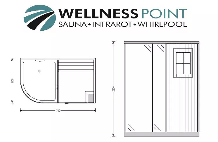 Dampfdusche Montana I inkl. Saunafunktion Sauna 170x100cm