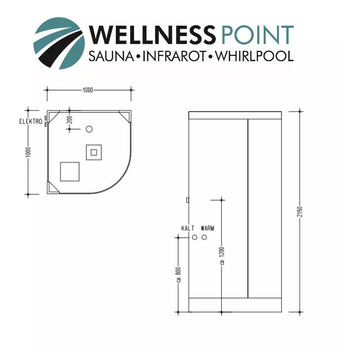 Dampfdusche Virginia inkl. Infrarotsauna Sauna 100x100 cm
