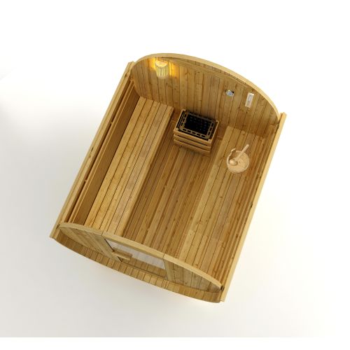 Sanotechnik TROMSÖ XL Fasssauna Außensauna Sauna für 6 Personen 189 x220x191,5 cm