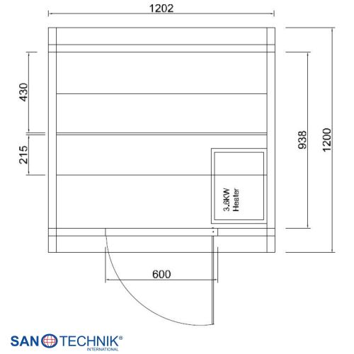 Sanotechnik LINDHOLM Außensauna Sauna für 1-2 P. 128,2x120x194 cm