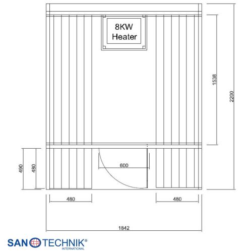 Sanotechnik GÖTEBORG Außensauna für 4 Personen Fasssauna Sauna 188,2x220x194 cm