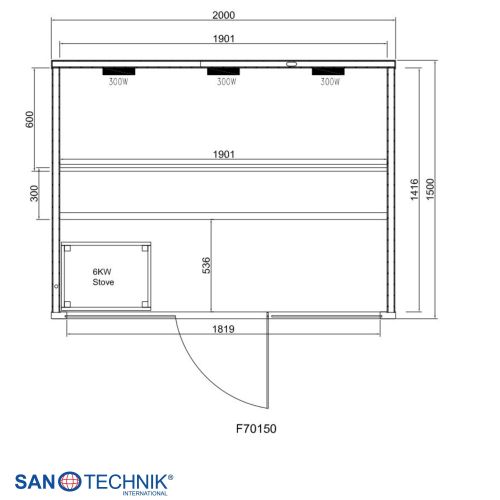 Sanotechnik KOTKA Sauna + Infrarotkabine für 4-5 Personen 200x150x190 cm THERMO-ESPENHOLZ