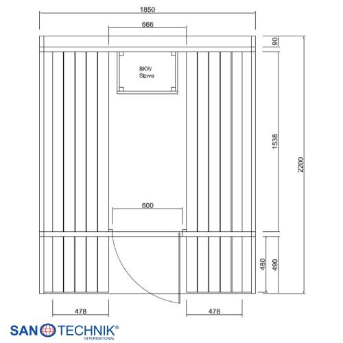 Sanotechnik BERGEN Außensauna für 4 Personen Fasssauna Sauna 189x220x191,5 cm