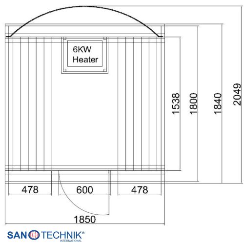 Sanotechnik NYBORG M Außensauna für 4 Personen Fasssauna Sauna 194,2x204,9x194,9 cm