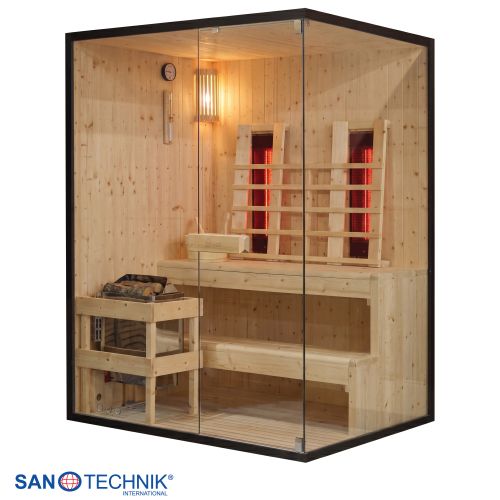 Sanotechnik GLACIER L Sauna + Infrarotkabine für 2-3 Personen 150x120x200 cm
