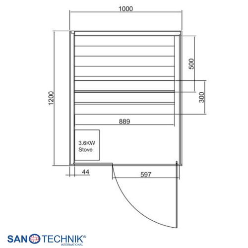 Sanotechnik FALUN S Sauna für 1 Person 100x120x200 cm