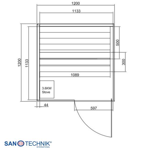 Sanotechnik FALUN M Sauna für 2 Personen 120x120x200 cm