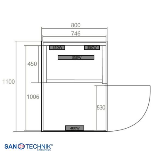 Sanotechnik NORDISK 1 Infrarotkabine für 1 Person 80x110x190 cm