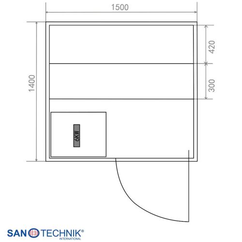 Sanotechnik LUXOR 2 Finnische Sauna für 3 Personen 150x140x190 cm