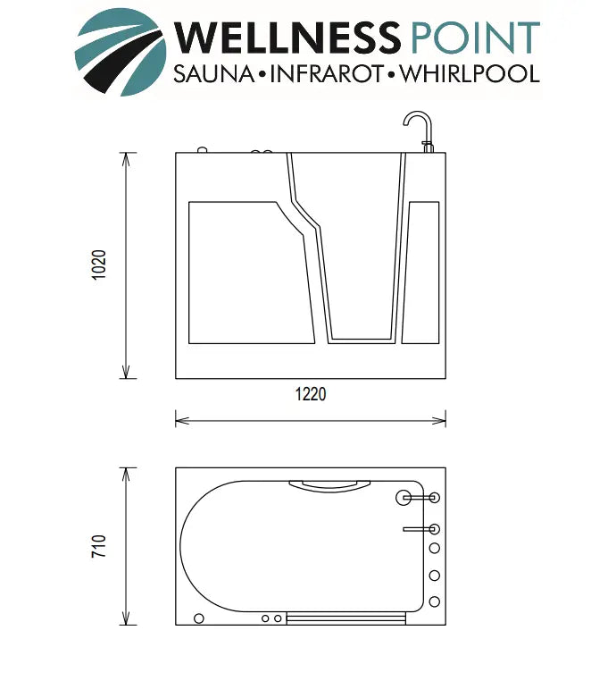 Seniorenbadewanne Siena II Badewanne 122x71 cm