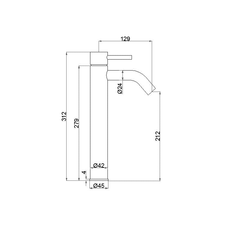 StoneArt Yaan 939226 rose 31cm matt (Waschtischarmatur)