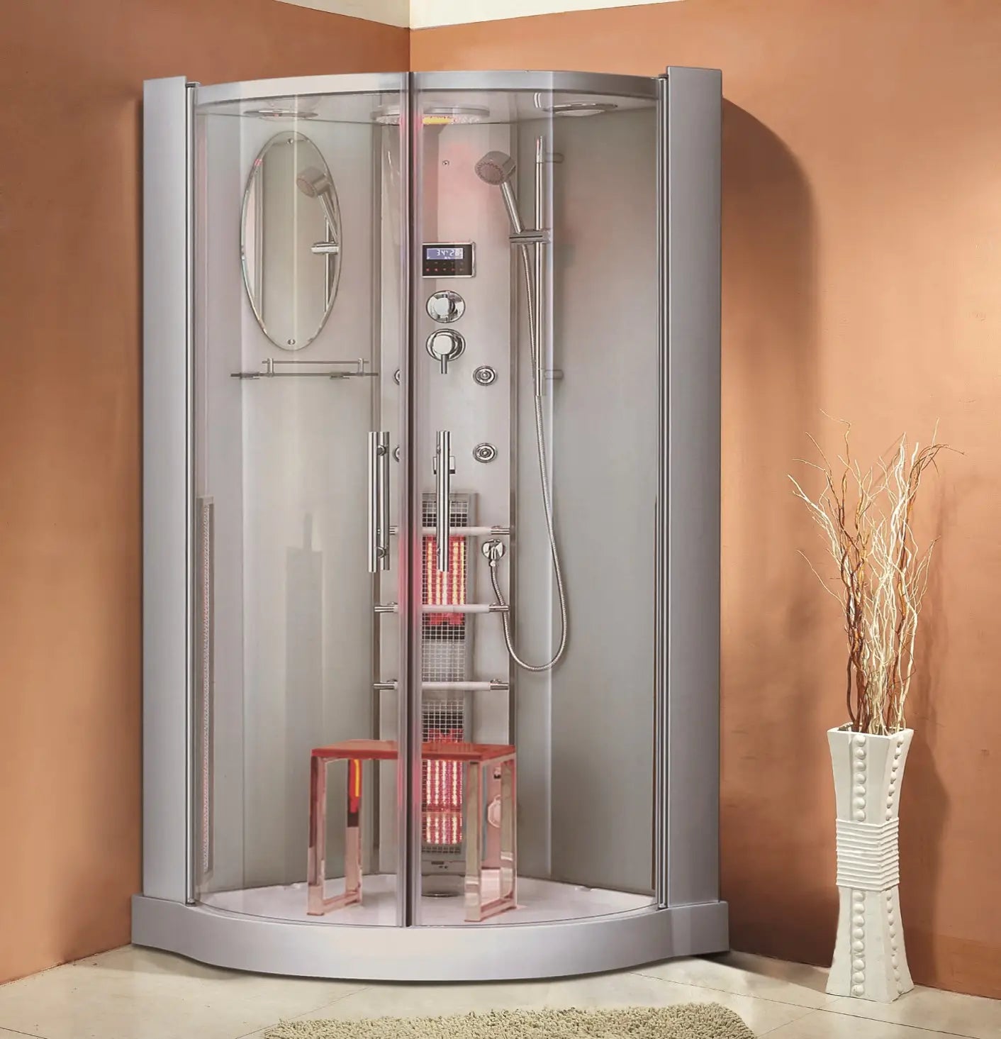 Dampfdusche Dusche Alaska inkl. Infrarotsauna 90x90cm