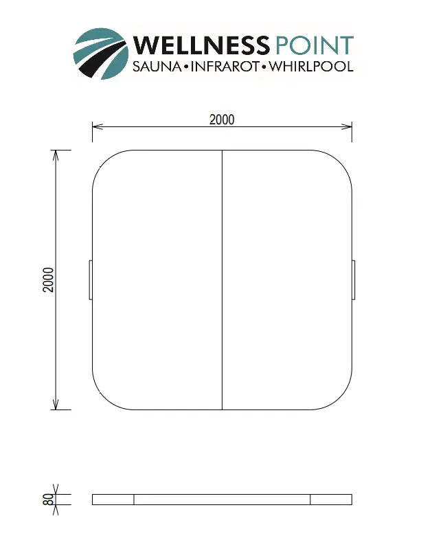 Thermoabdeckung Abdeckung Whirlpool 200x200cm anthrazitgrau