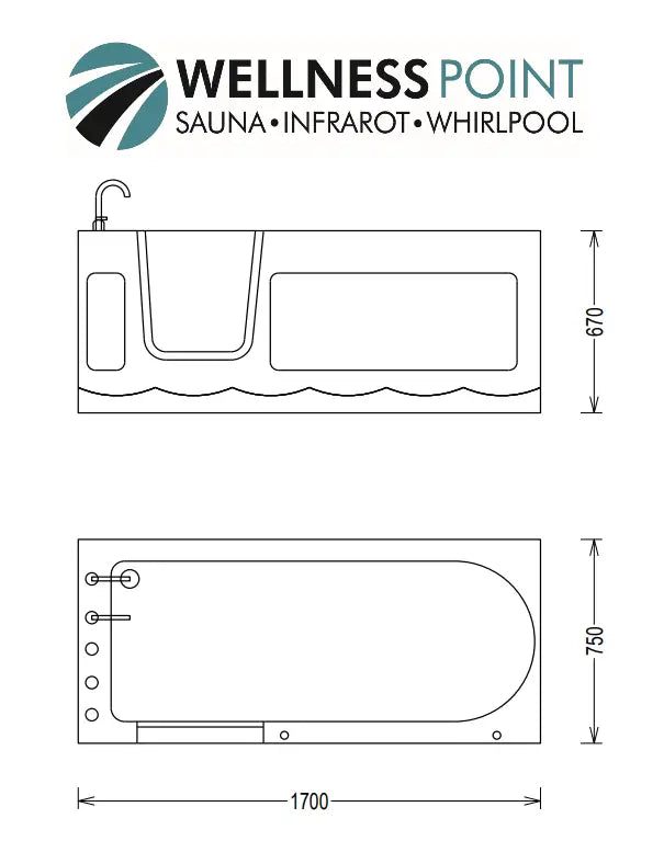 Seniorenbadewanne Firenze I Badewanne 170x75cm