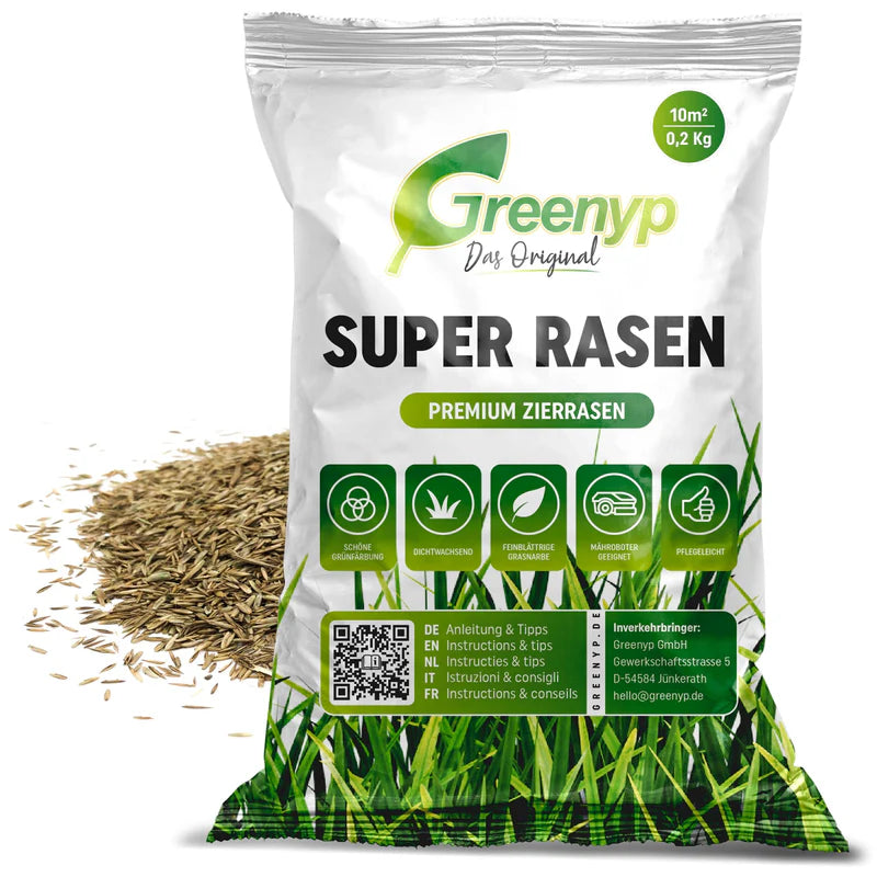 Greenyp Super Rasen Rasensamen Premium Zierrasen