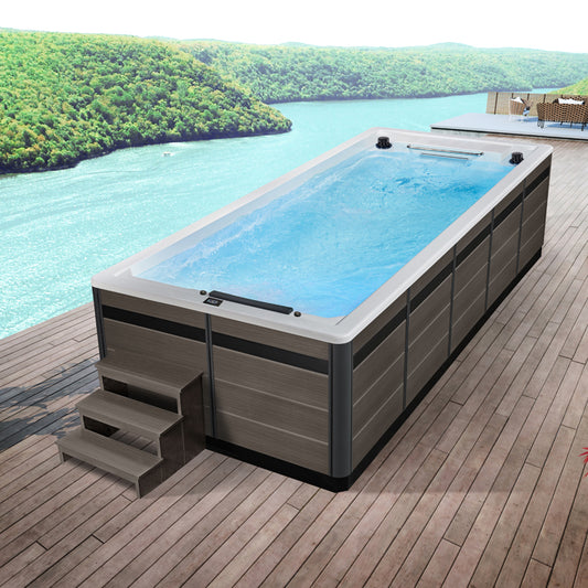 Swim Spa Whirlpool AWT Innovation380 weiß 380x220 grau