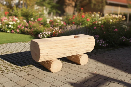 Holzbrunnen ,,Zwiesel" Lärchenbrunnen mit Struktur Lärchenholz