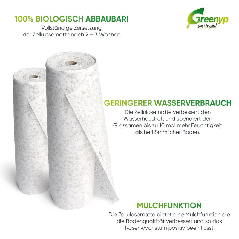 Greenyp All-In-One Rollrasen | Rasenmatte mit integrierten Rasensamen