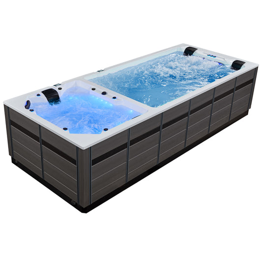 Swim Spa Whirlpool AWT Innovation590 Dual weiß 590x235 grau