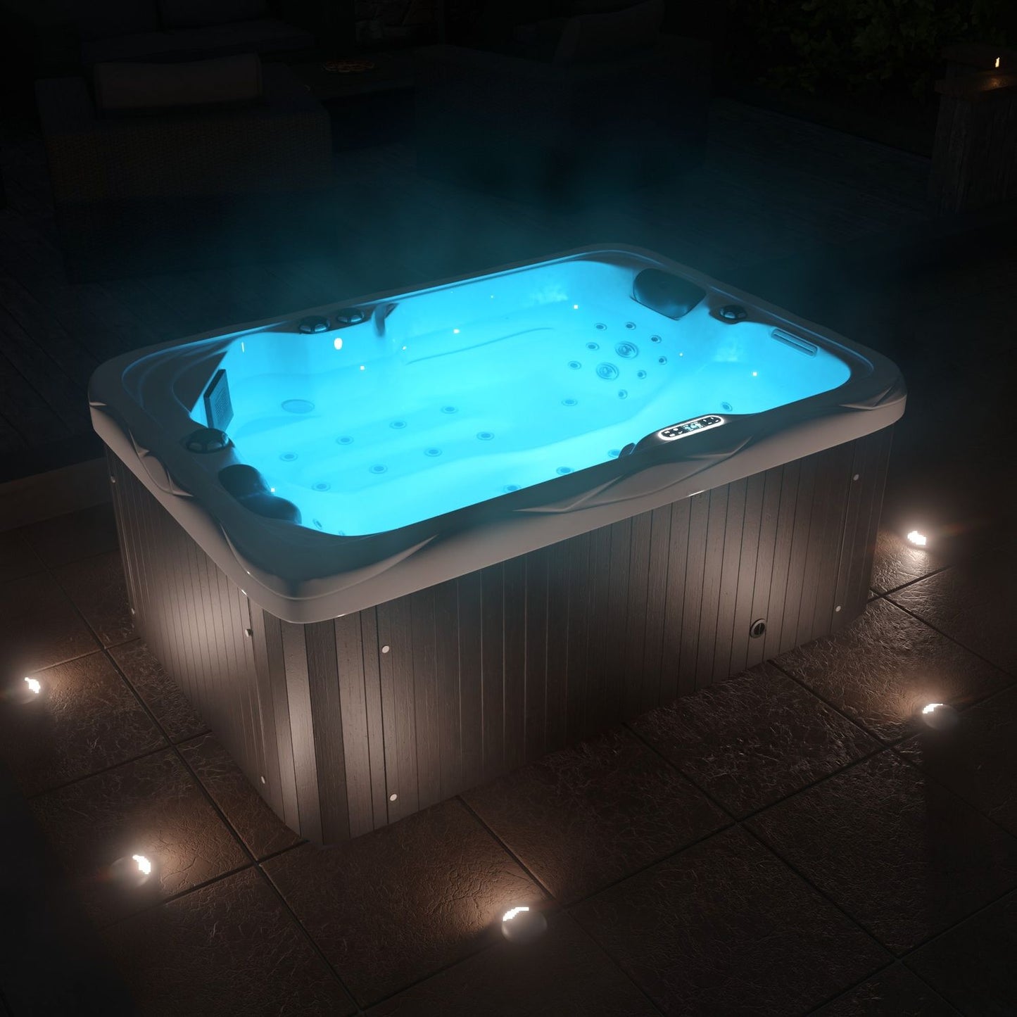 Outdoor Whirlpool für 2 Personen LEVANZO weiß 190x135cm