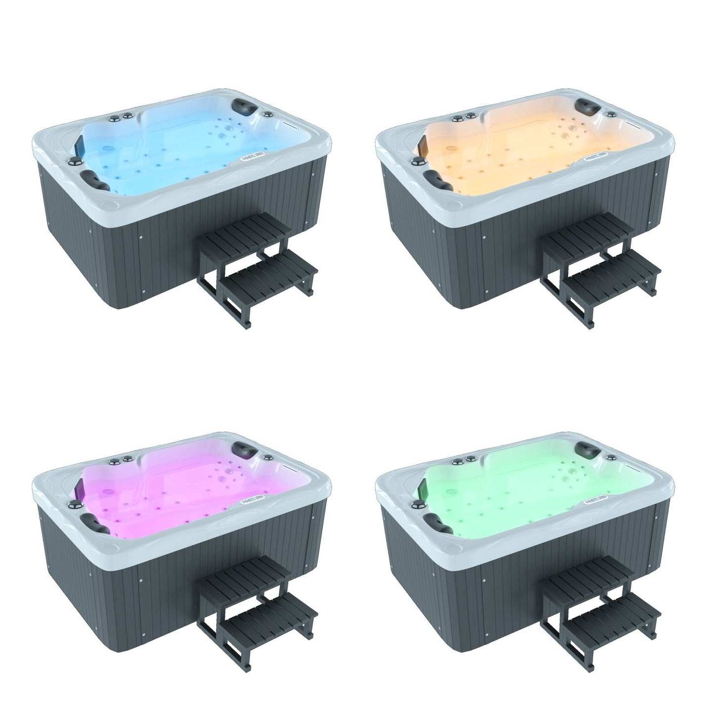 Outdoor Whirlpool für 2 Personen LEVANZO weiß 190x135cm