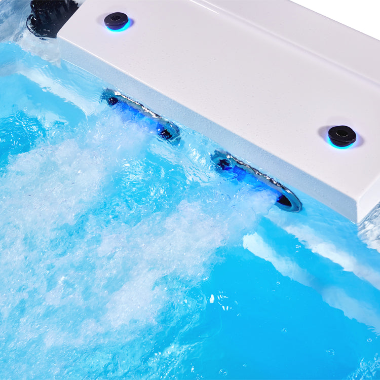 Swim Spa Whirlpool AWT Innovation550 mit Wärmepumpe weiß 550x230 grau