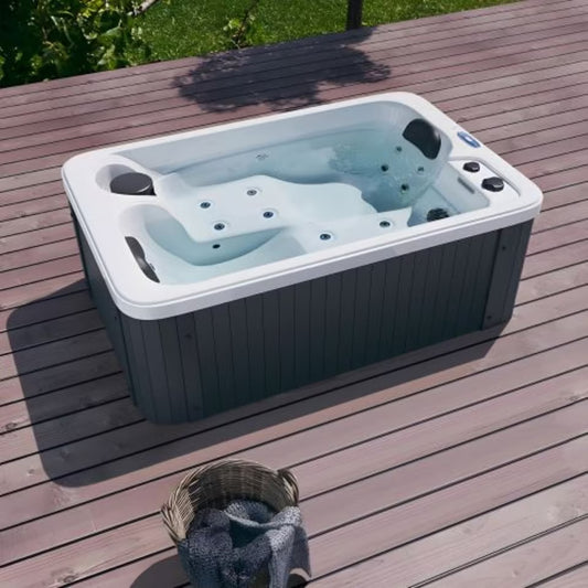 Sanotechnik SPLIT OUTDOOR WHIRLPOOL white marble inkl. Abdeckung 175x115x70 cm