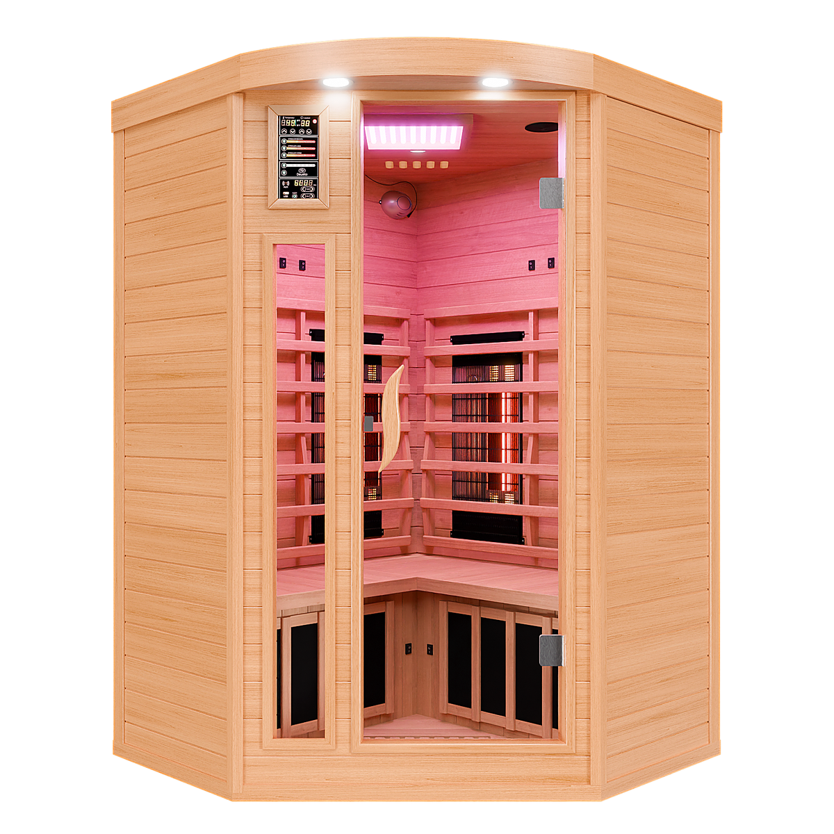 Dewello Infrarotkabine LAKEFIELD PRO Hemlock/Zeder 120x120