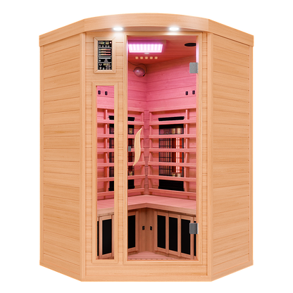 Dewello Infrarotkabine LAKEFIELD PRO Hemlock/Zeder 120x120