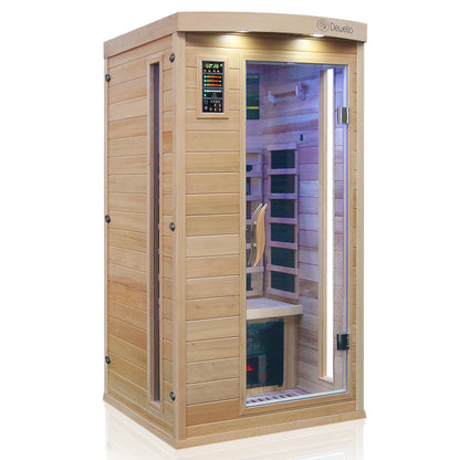 Dewello Infrarotkabine PIERSON PRO Hemlock Zeder 100x100 Dual-Therm