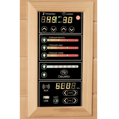 Dewello Infrarotkabine PIERSON PRO Hemlock Zeder 100x100 Dual-Therm