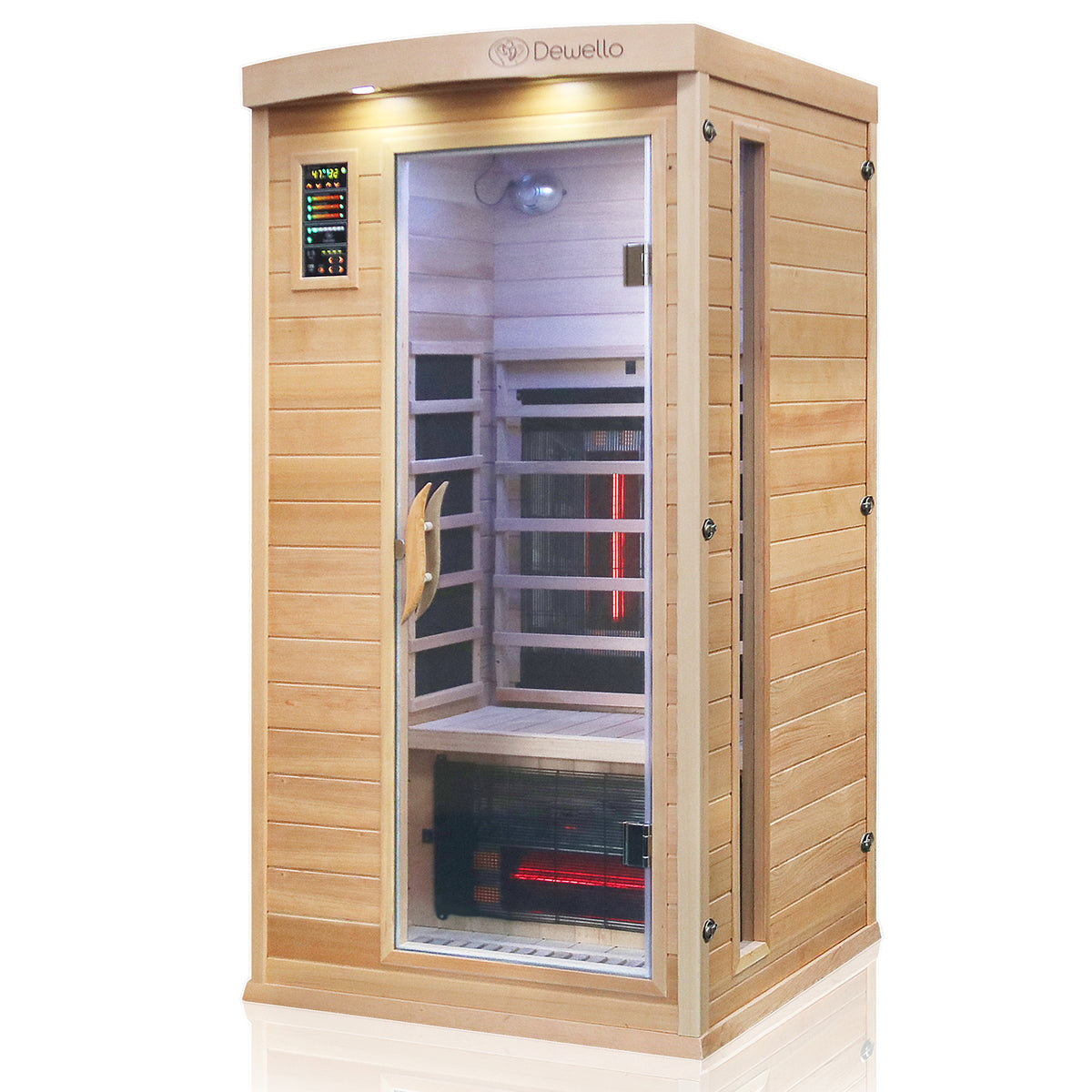 Dewello Infrarotkabine PIERSON PRO Hemlock Zeder 100x100 Dual-Therm