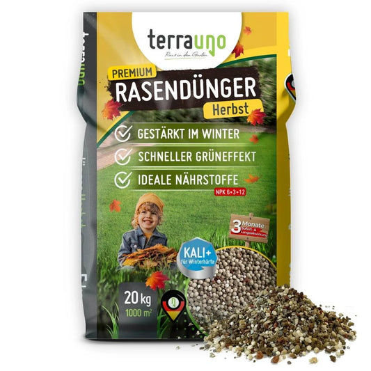 TerraUno Premium Rasendünger Dünger Herbst & Winter NPK 7+3+12