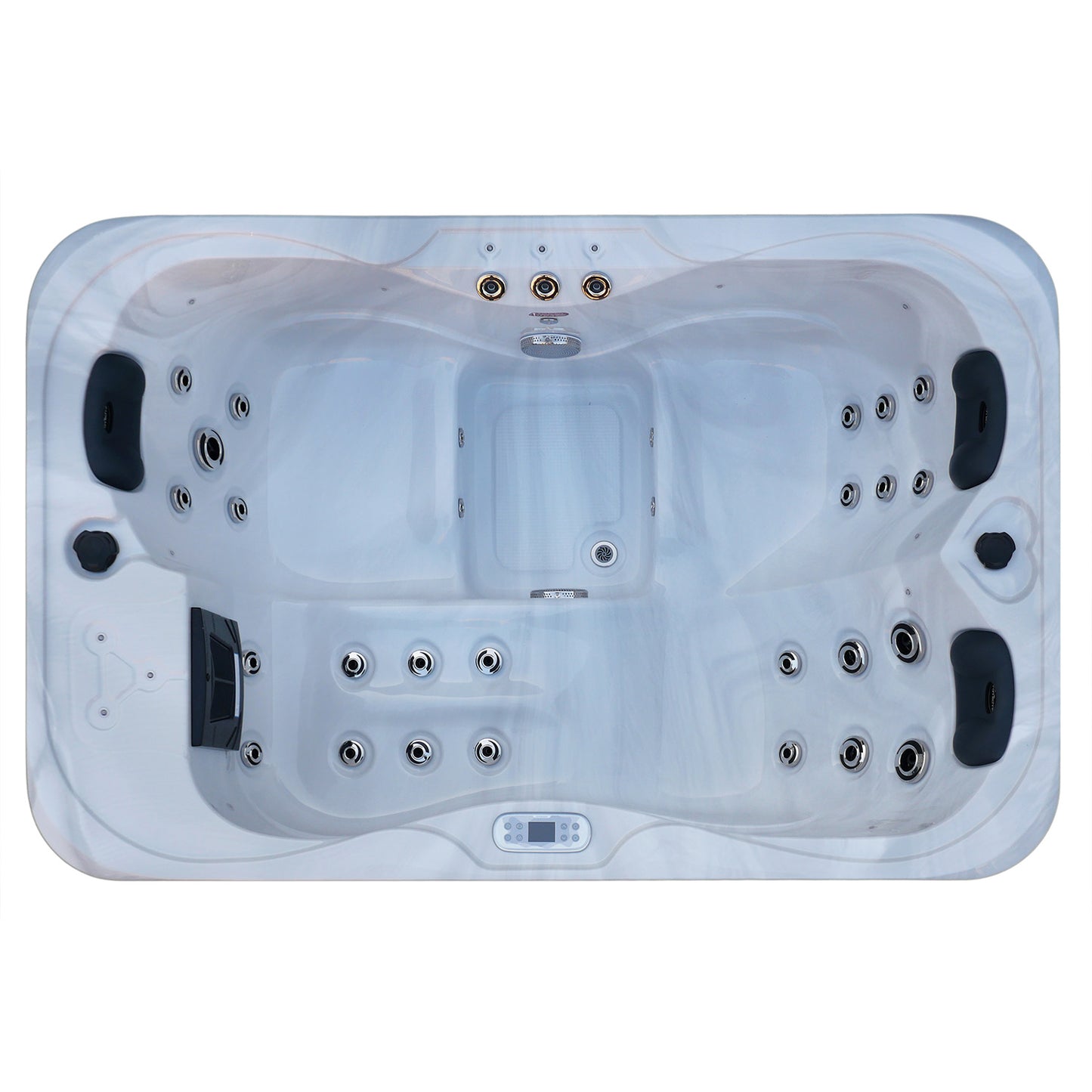 Outdoor Whirlpool Spa TINO PRO Weiß Silber Marmoriert 195cm x 127cm