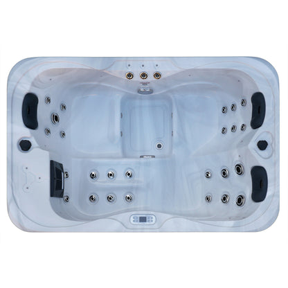 Outdoor Whirlpool Spa TINO PRO Weiß Silber Marmoriert 195cm x 127cm